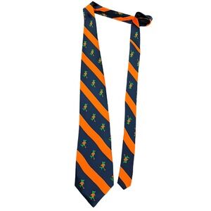Florida Gators Tie Necktie 4” Orange Blue Stripe Campus Classics Vintage Logo